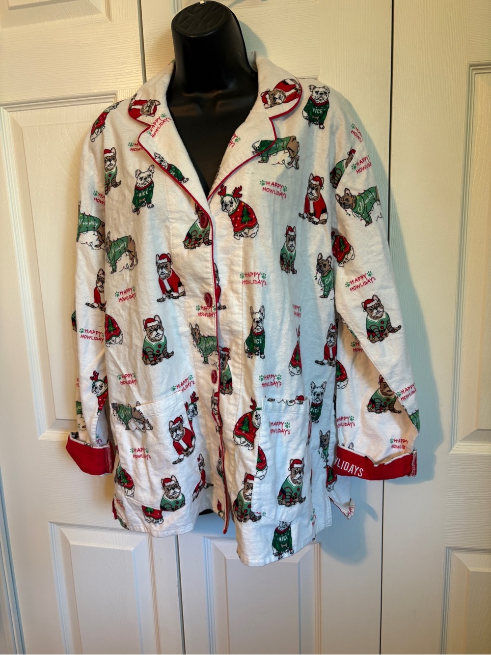 PJ Salvage Red & Ivory Holiday Dog Pajama Top